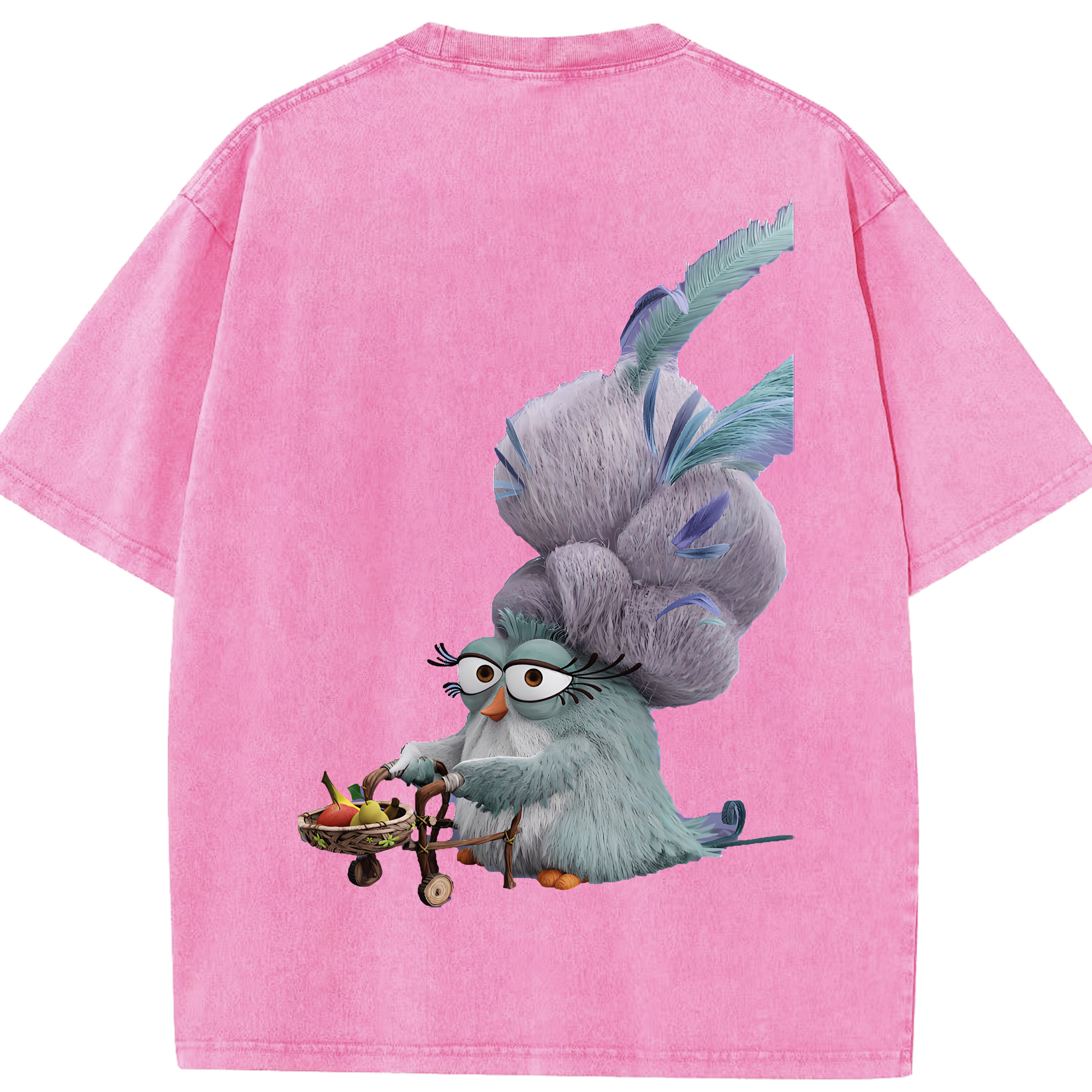 （画像用） Angry Birds アングリーバード 綿100% ヴィンテージ風 半袖Tシャツ（背面プリント）